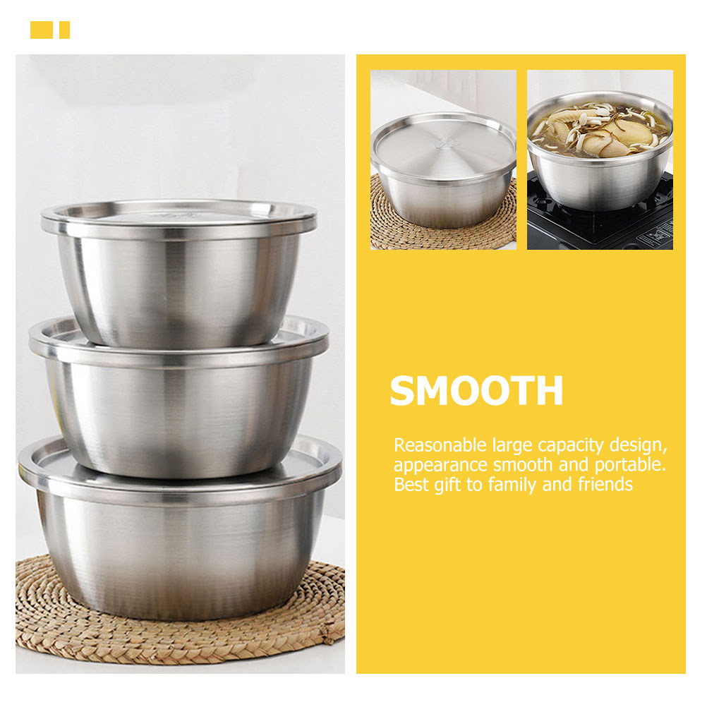 Kitchen Baking Storage Containers - 1Set Stainless Steel Mixing Bowl Large