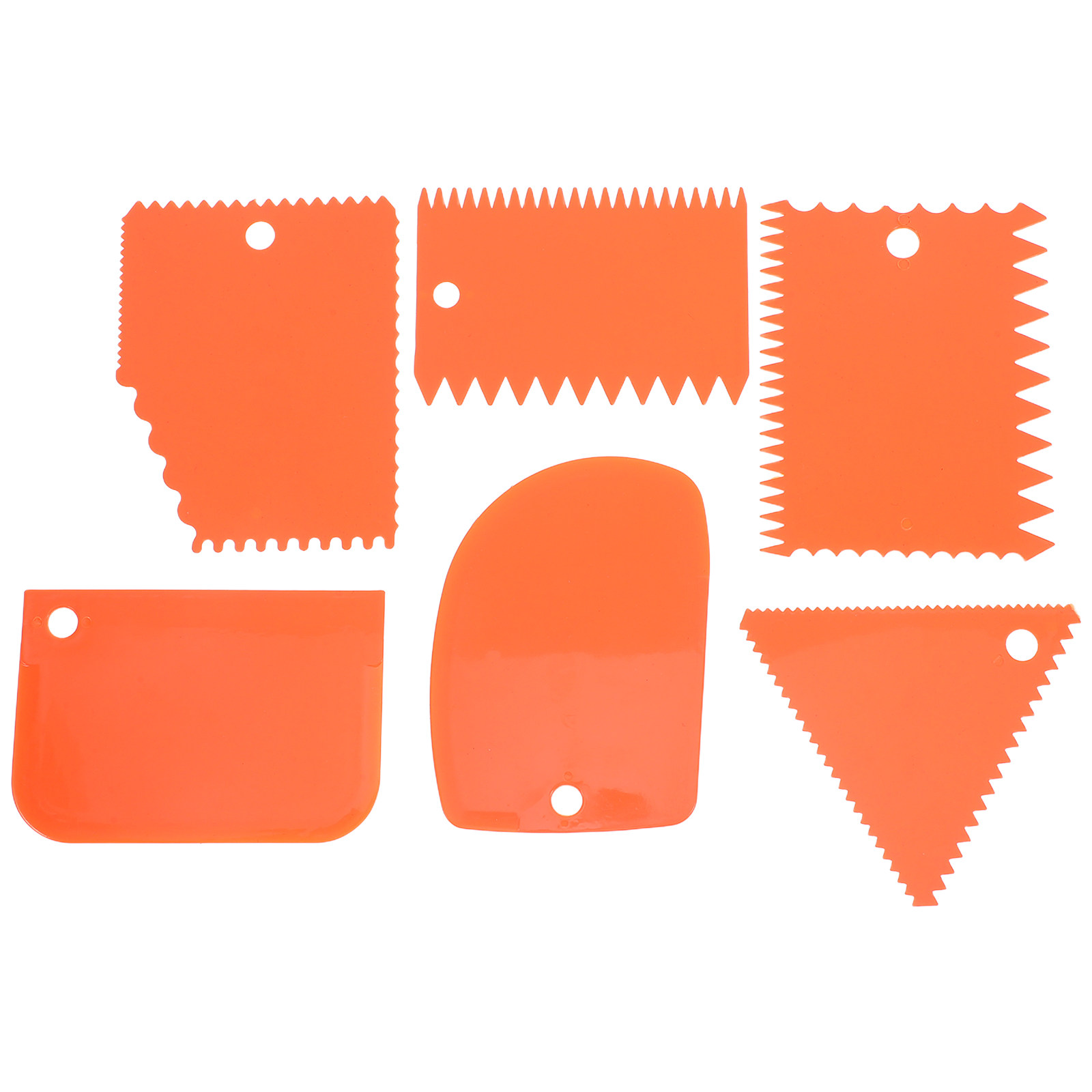 Fondant Smoother Set - 6Pcs Cake Scraper Set Smooth Serrated