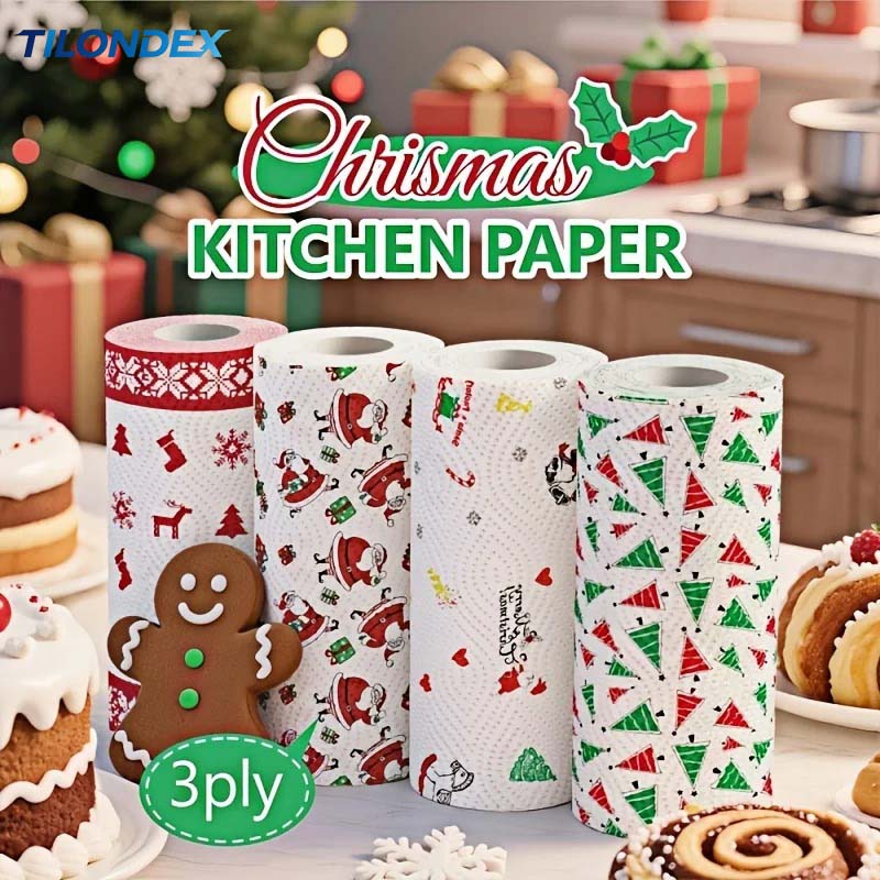 Kitchen Baking Unit - TILONDEX Christmas Printed Kitchen Paper Towels
