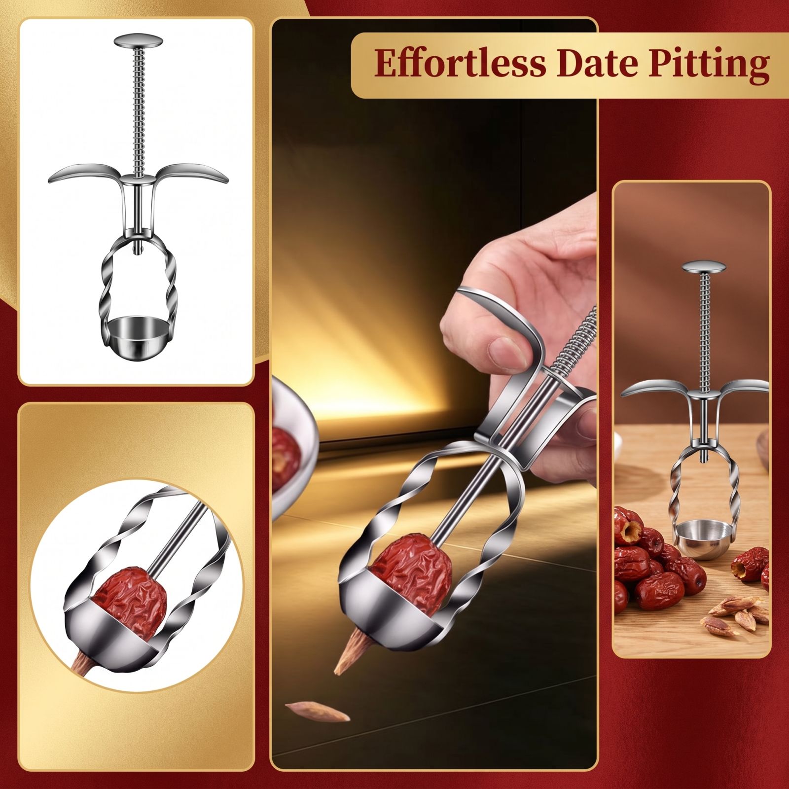 Kitchen Baking Cooking - Stainless Steel Red Date Pitter Tool