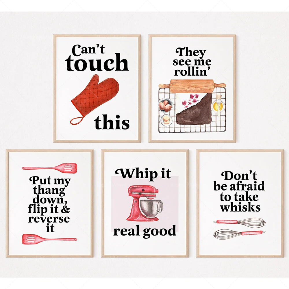 Funny Baking Quotes Posters, F - Kitchen Baking Wall Art ulasan dan harga