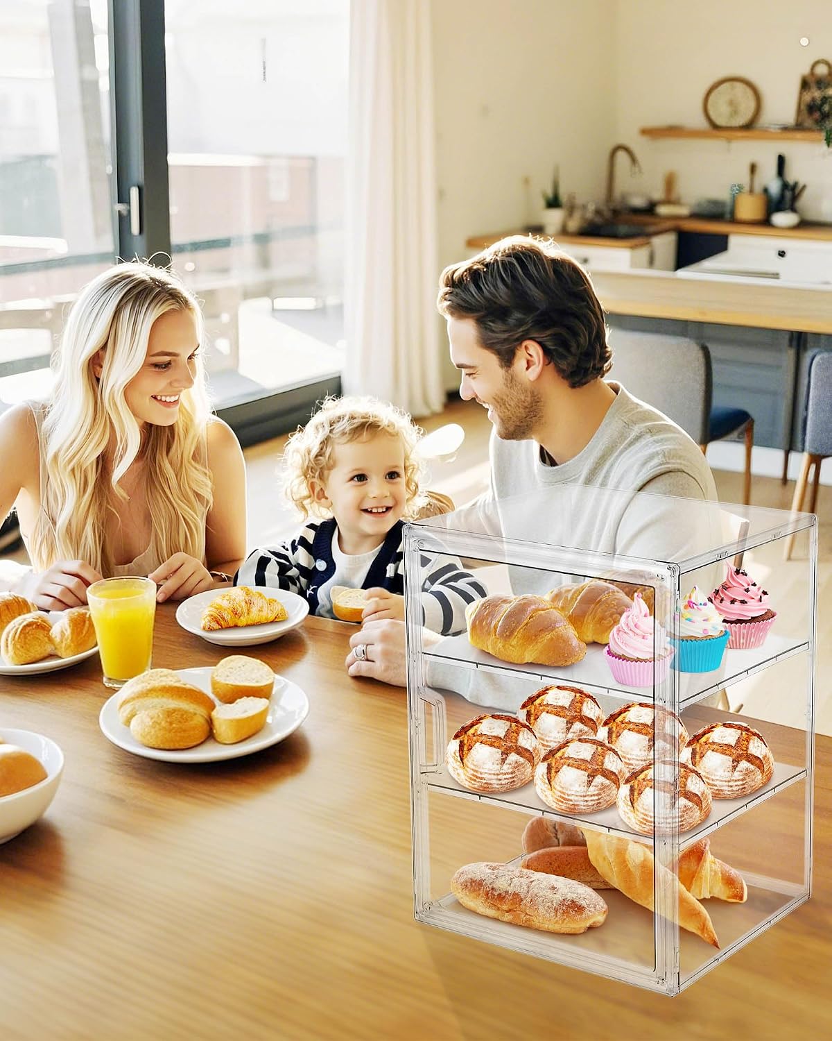 Pastry Display Case,Bread Box  - Kitchen Baking Storage Containers ulasan dan harga