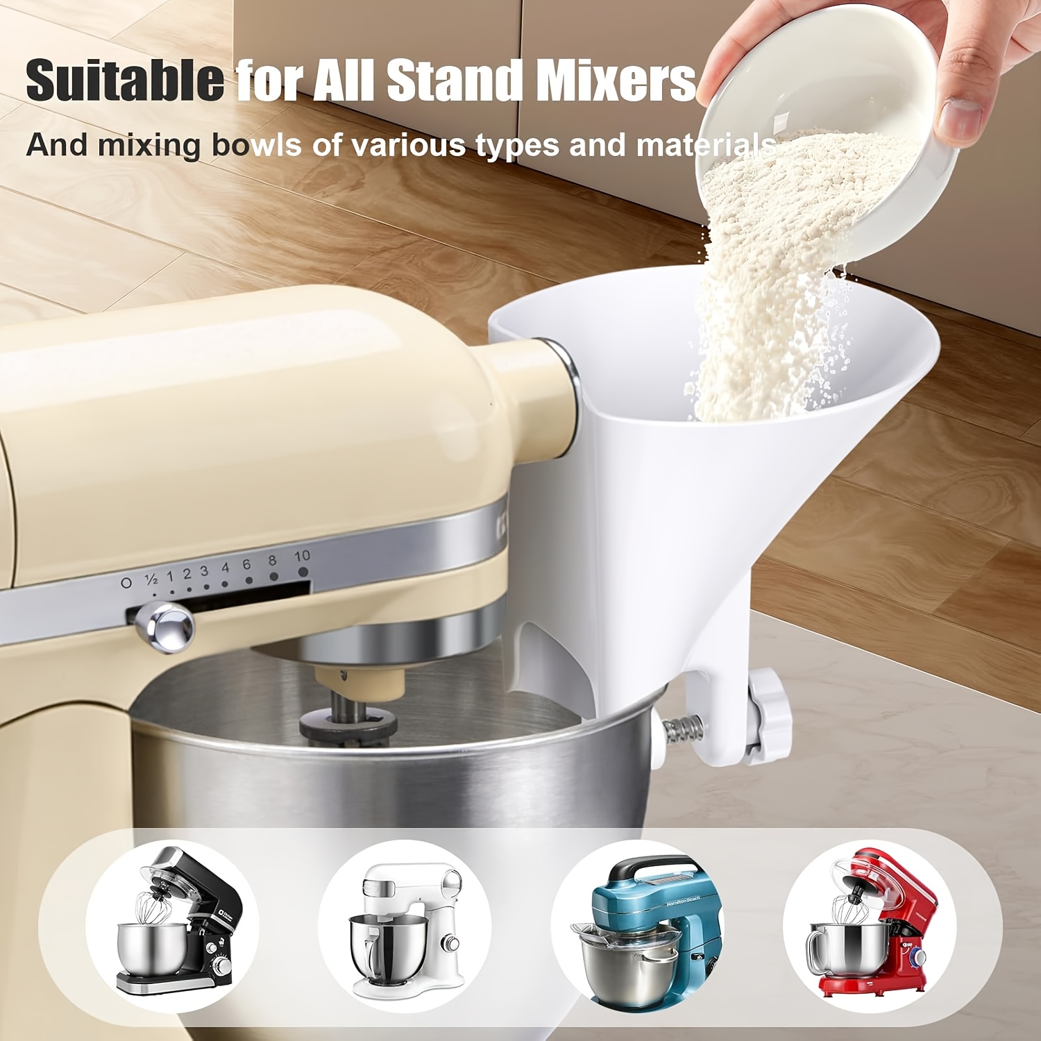 Wide Mouth Flour Funnel Dough  - Kitchen Aid Baking Mixer ulasan dan harga
