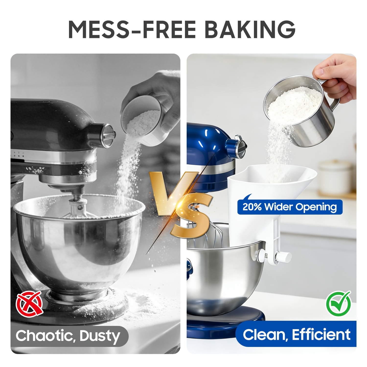 Wide Mouth Flour Funnel Dough  - Kitchen Aid Baking Mixer ulasan dan harga
