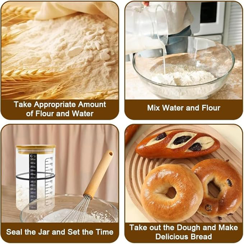Sourdough Starter Jar Kit Sour - Kitchen Baking Storage Containers ulasan dan harga