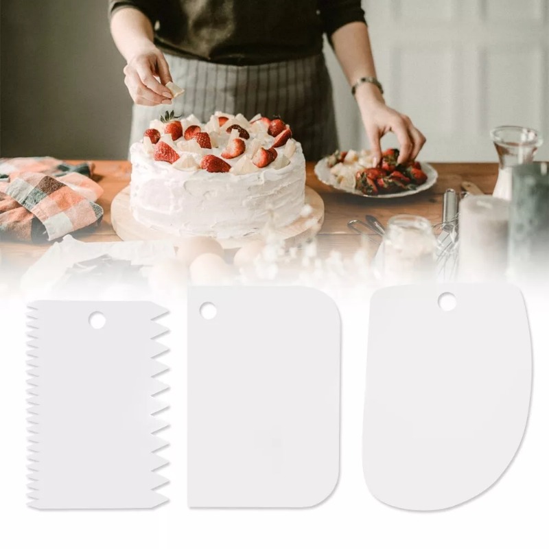 Plastic Cake Scraper Set Bakin - Fondant Smoother Set ulasan dan harga