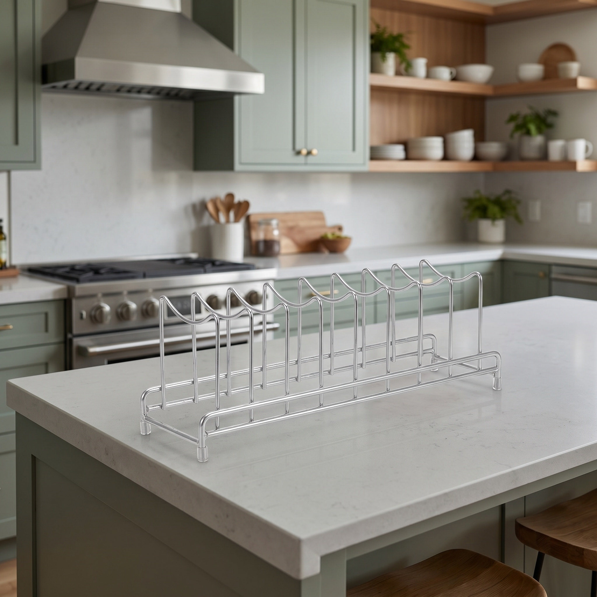 Stainless Steel 9 Section Pot  - Kitchen Cabinet Baking Sheet Organizer ulasan dan harga