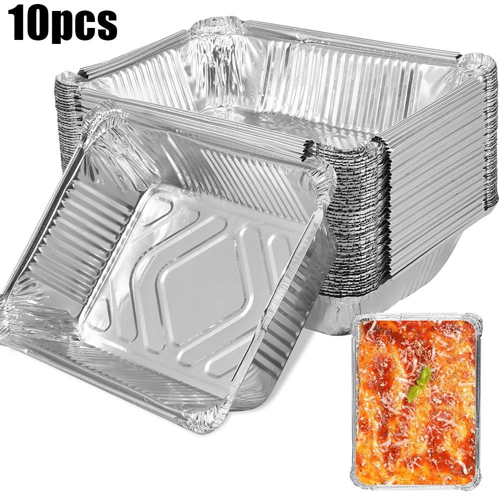10PCS Disposable Aluminum Foil - Kitchen Baking Storage Containers ulasan dan harga