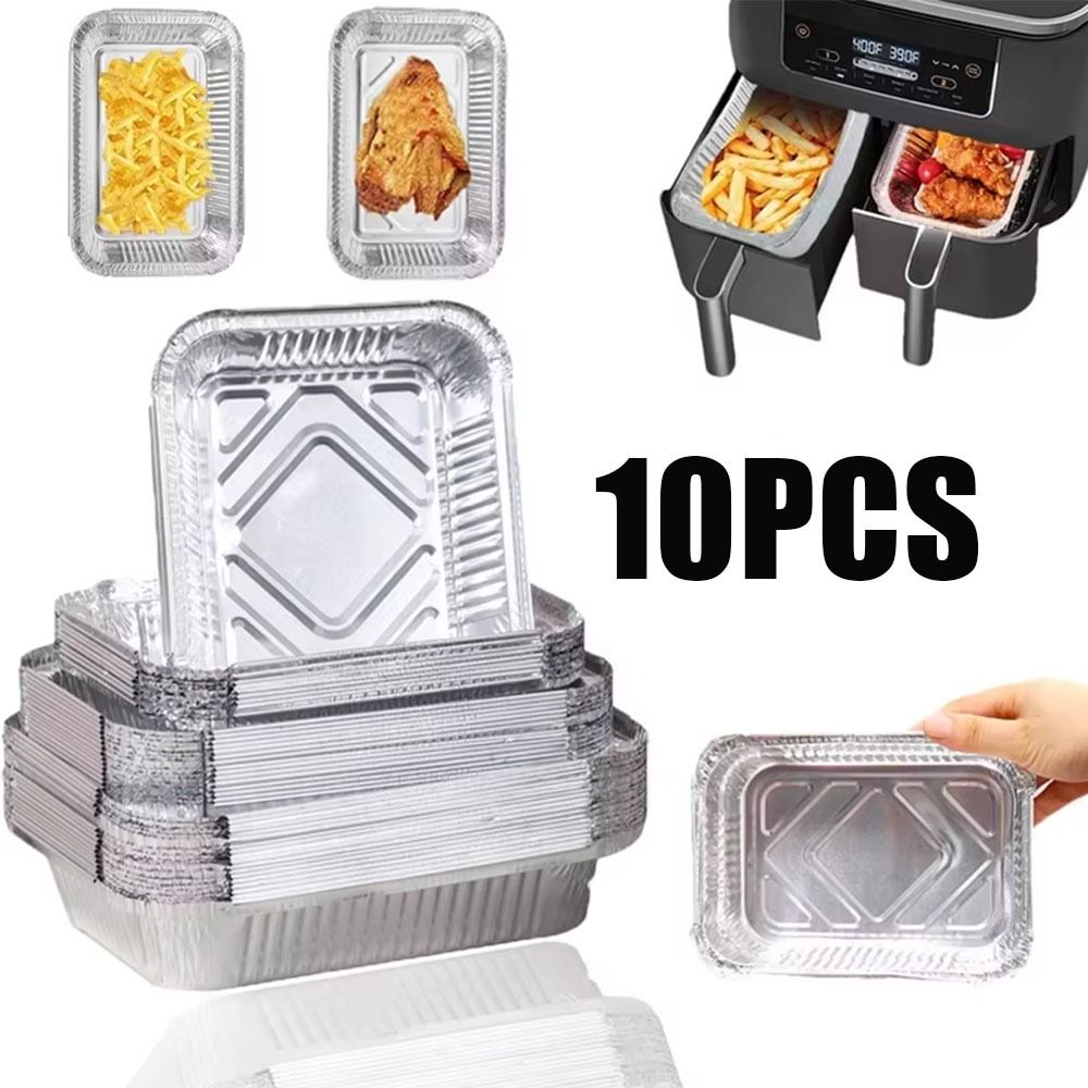 10PCS Disposable Aluminum Foil - Kitchen Baking Storage Containers ulasan dan harga