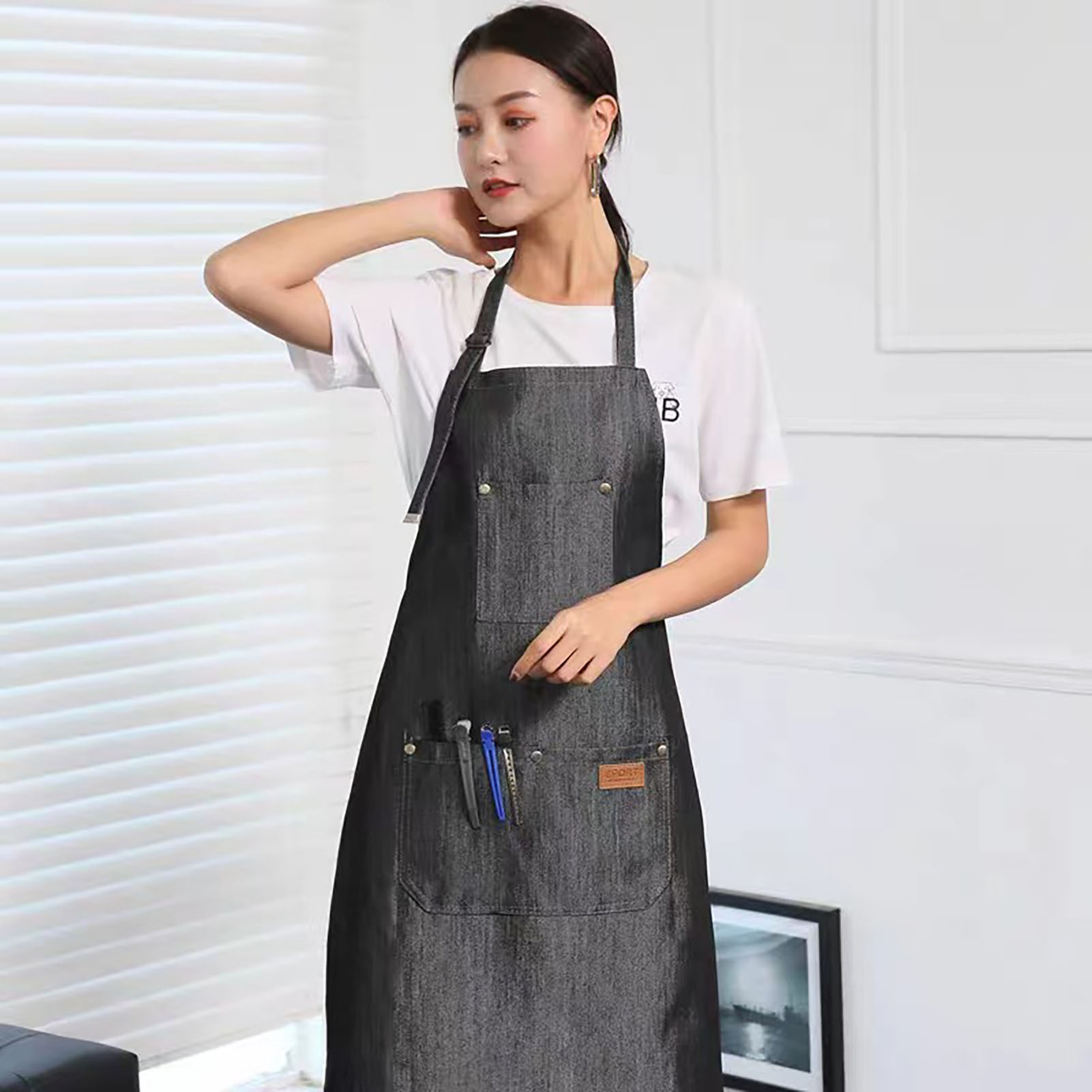 Denim Apron Salon Working Clot - Kitchen Baking Unit ulasan dan harga