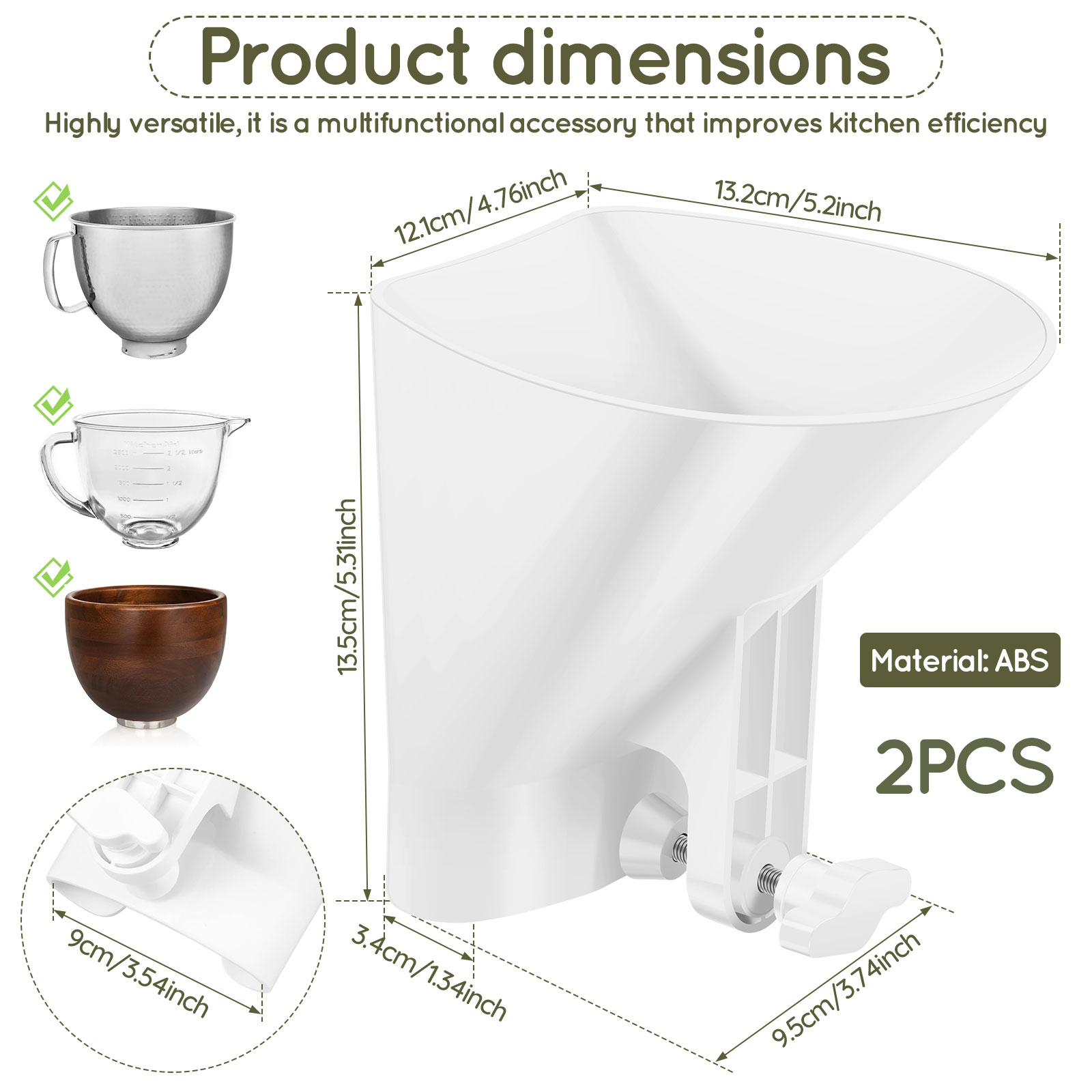 Spill Proof Flour Funnel for 4 - Kitchen Aid Baking Mixer ulasan dan harga