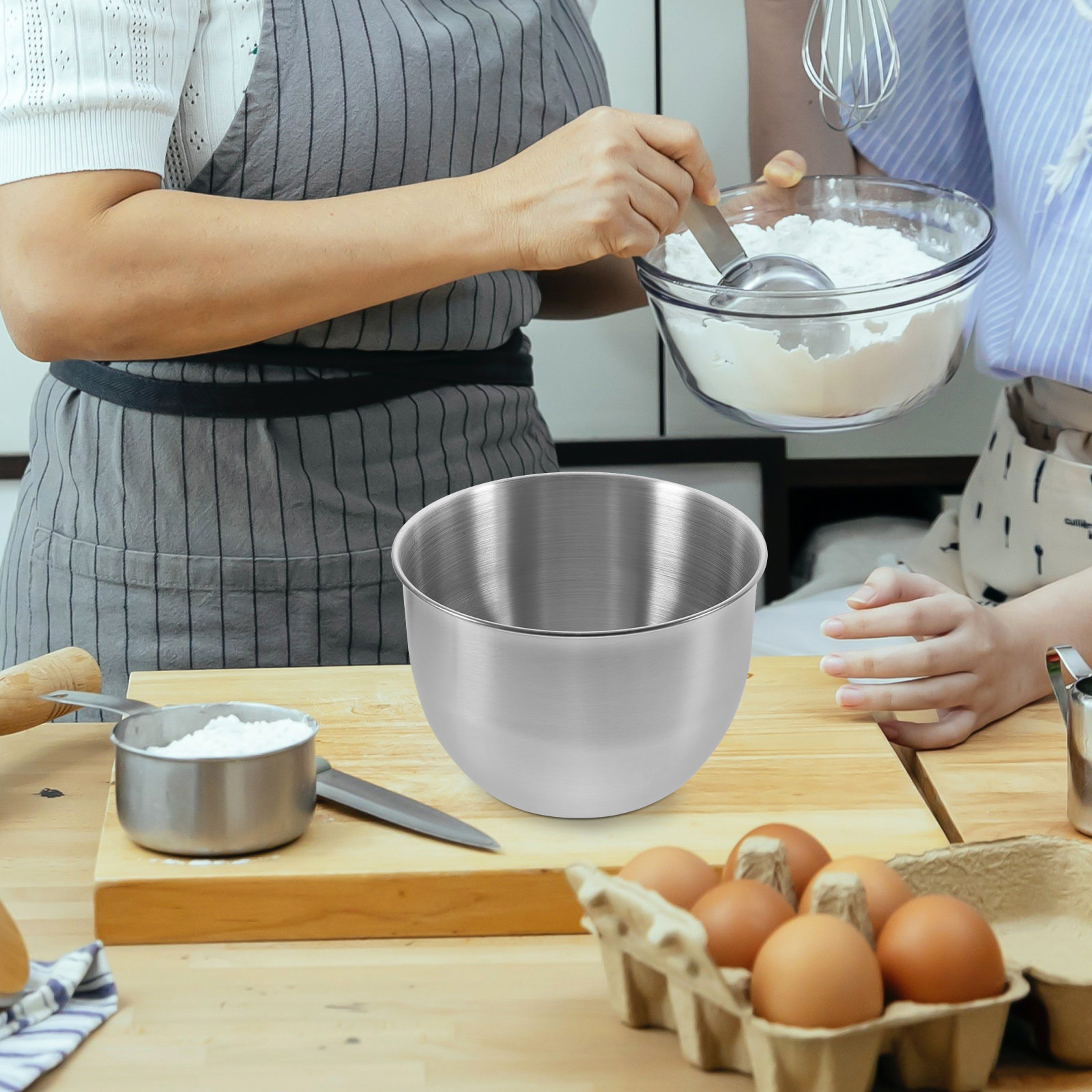 Deep Stainless Steel Mixing Bo - Kitchen Baking Cooking ulasan dan harga
